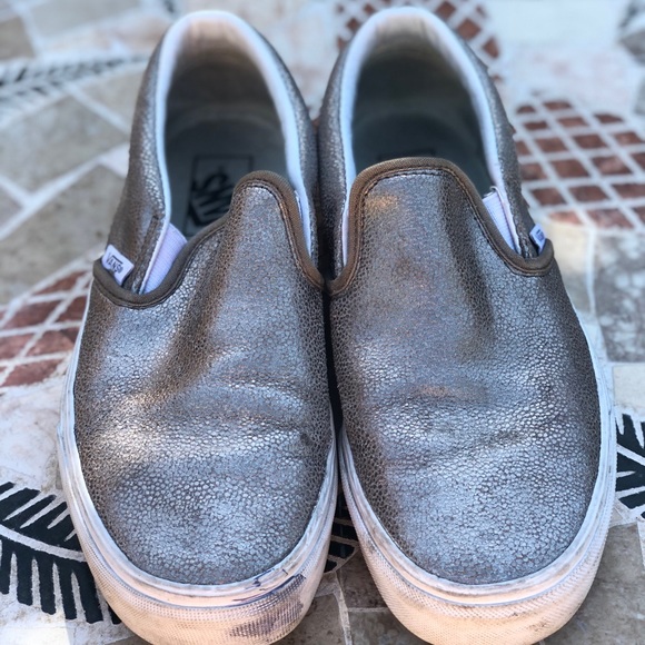 Gold sparkly vans. Size 8.5 - Picture 2 of 5